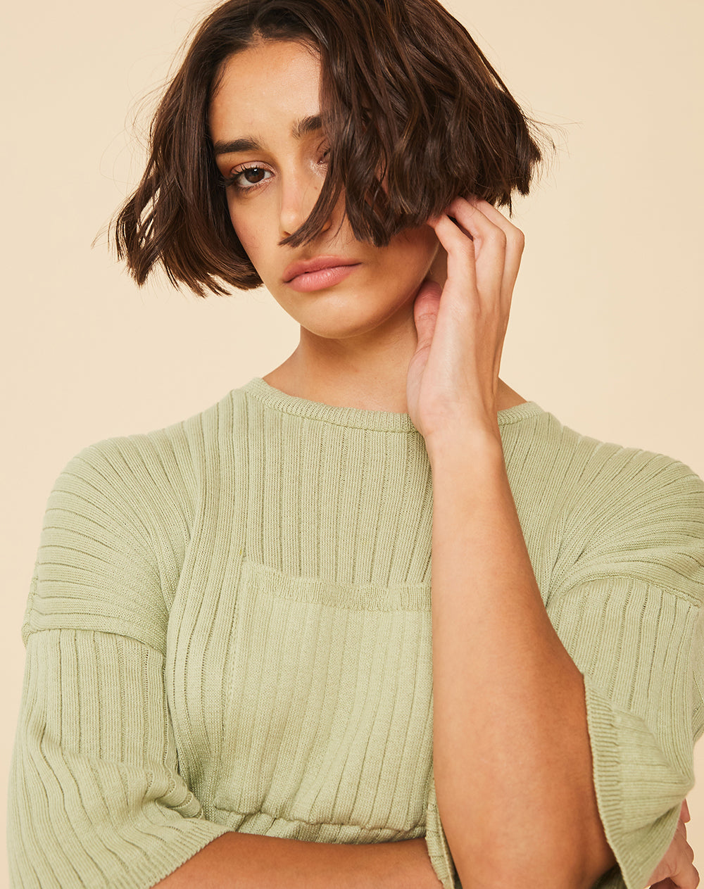 pistacchio ribbed t-shirt