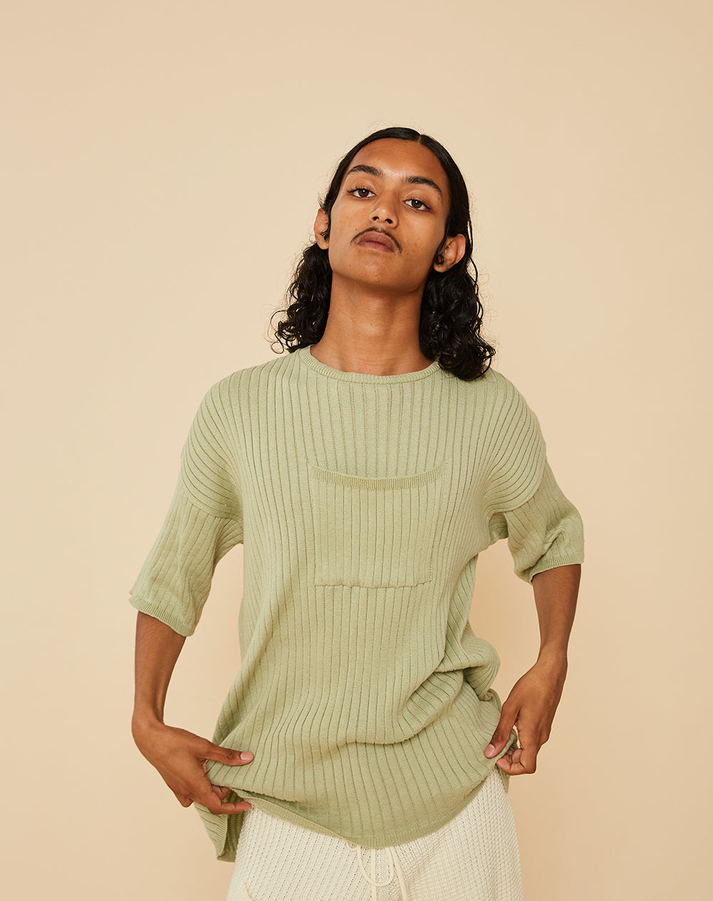 pistacchio ribbed t-shirt