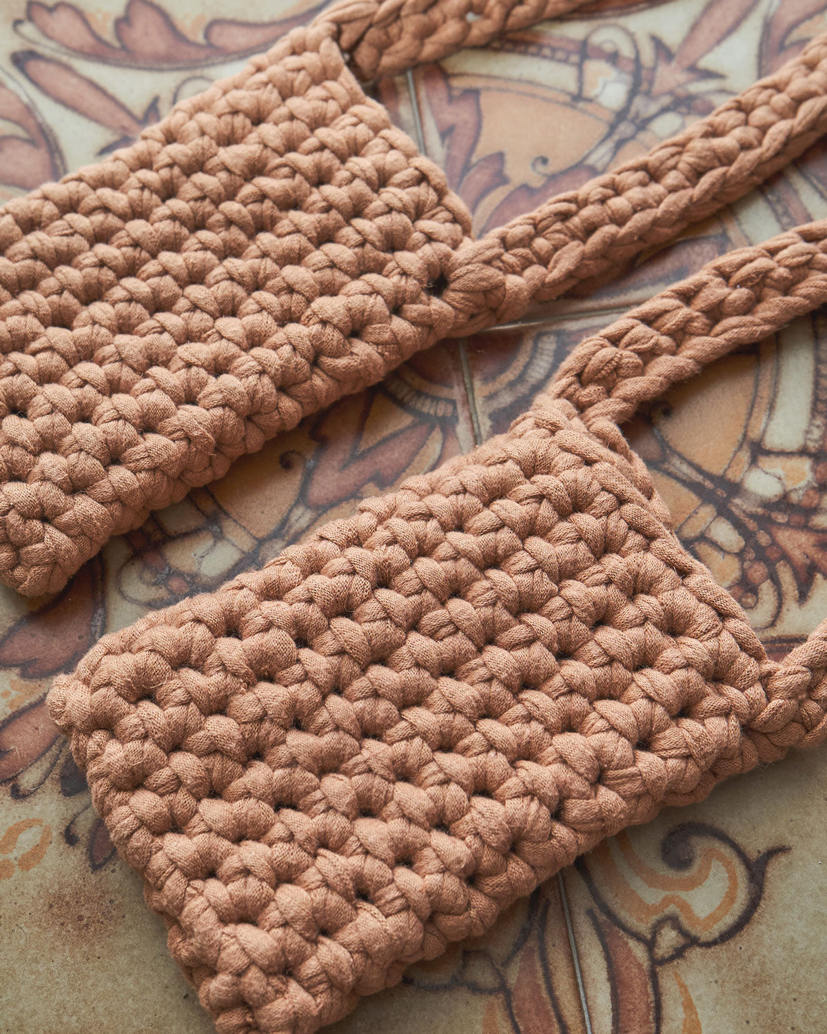 crochet bag terracotta